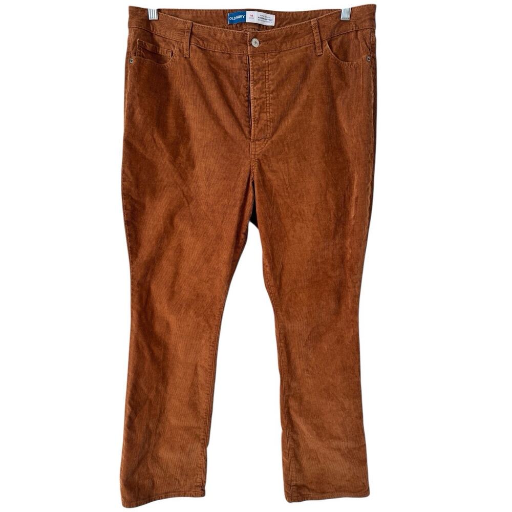Old Navy Kicker Bootcut Corduroy Jeans Extra High Rise Brown Size 18 Petite